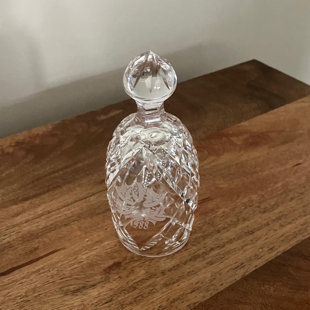 1988 Waterford Crystal vintage bell 12 days of Christmas 5 golden rings Ireland